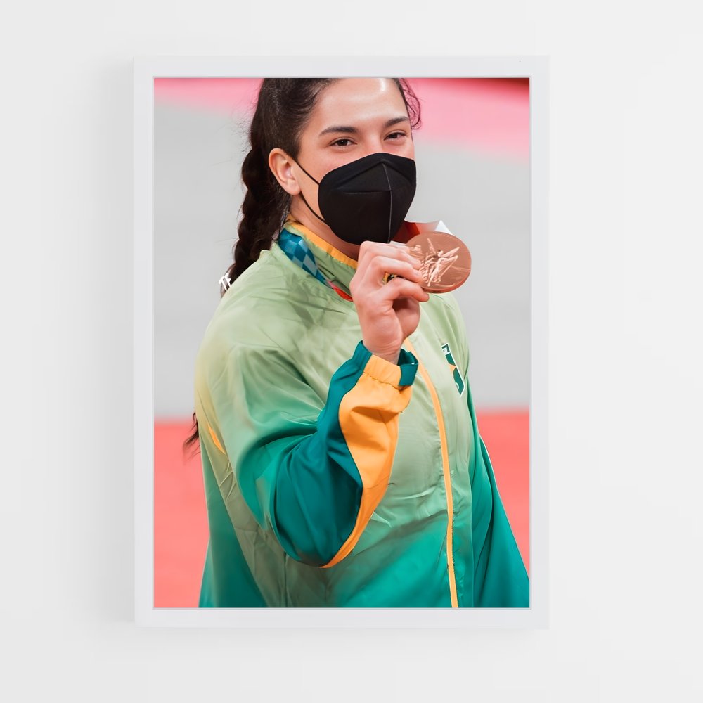 Poster Médaillée Masquée – affiche Judo (vue 3)